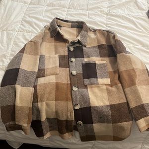 Brown plaid shacket